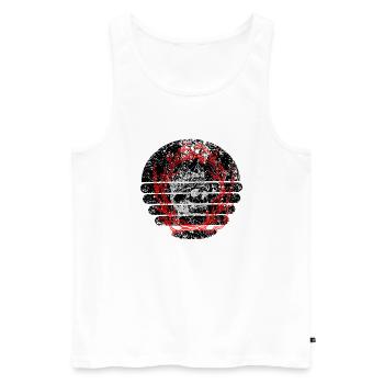 Zuckerschädel und Feuer - Männer Premium Bio Tank Top - Weiß - Vorne - AI Model Male 178 light (178cm)