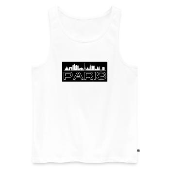 Paris - mit Skyline - Männer Premium Bio Tank Top - Weiß - Vorne - AI Model Male 178 light (178cm)