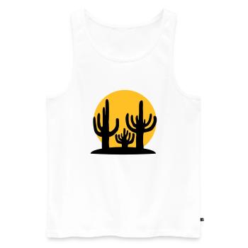 Silhouette Sun 3 Cacti - Men's Premium Organic Tank Top - white - Front - Michal (187cm)