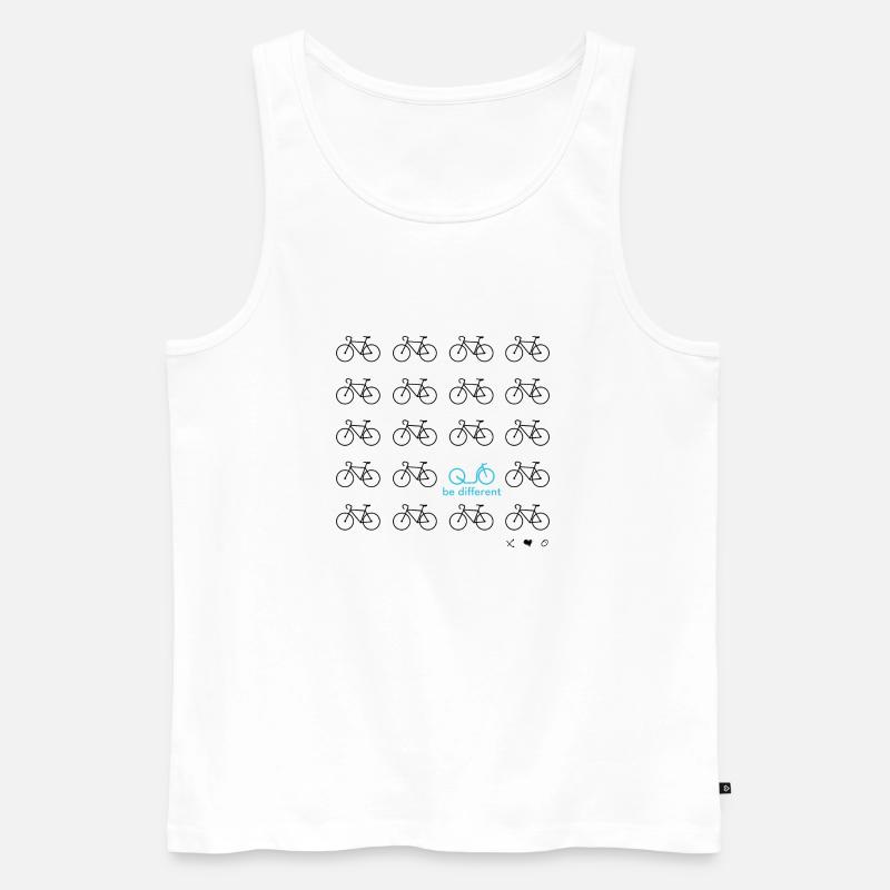 Be Different - Tretroller schwarz/türkis - Männer Premium Bio Tank Top - Weiß