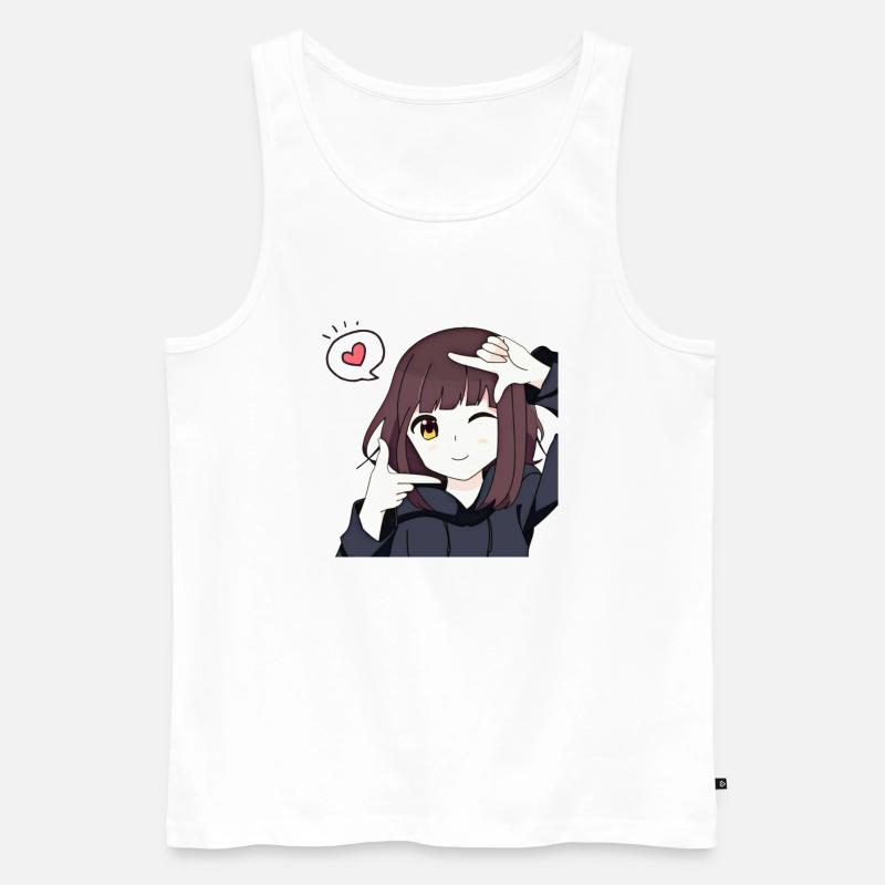 Anime in der Liebe - Männer Premium Bio Tank Top - Weiß