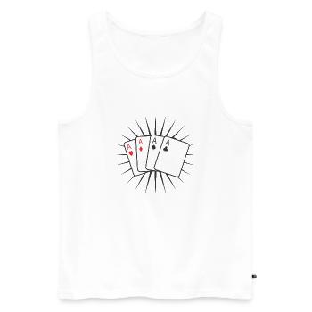 Poker - 4 aces Coat of Arms - Men's Premium Organic Tank Top - white - Front - AI Model Male 178 light (178cm)