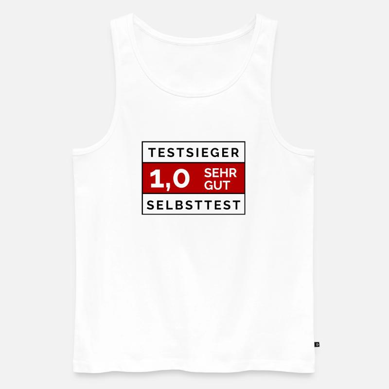 Das Selbsttestsiegel - Männer Premium Bio Tank Top - Weiß