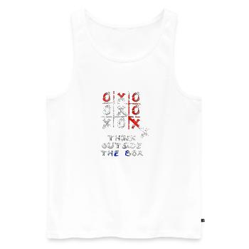 Think outside the box positive thoughts happy - Men's Premium Organic Tank Top - white - Front - Michal (187cm)