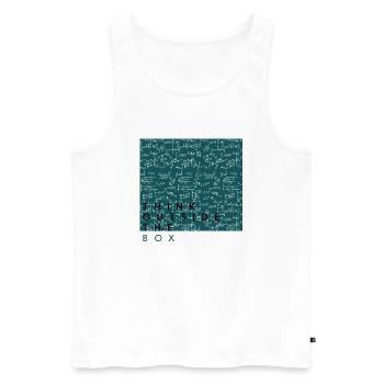 Think outside the box positive thoughts happy - Men's Premium Organic Tank Top - white - Front - Michal (187cm)