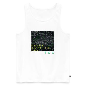 Think outside the box positive thoughts happy - Men's Premium Organic Tank Top - white - Front - Michal (187cm)