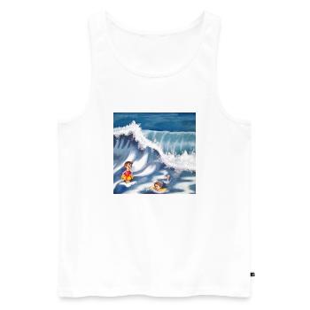 Mer et océan - Débardeur bio Premium Homme - blanc - Devant - Michal (187cm)
