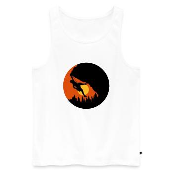 Silhouette d’escalade du soir au soleil - Débardeur bio Premium Homme - blanc - Devant - AI Model Male 178 light (178cm)