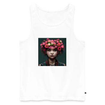 Blumen-punk-mädchen - Männer Premium Bio Tank Top - Weiß - Vorne - Michal (187cm)