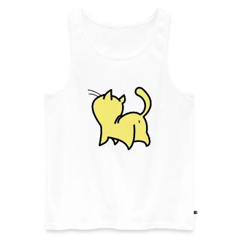 gelbe katze - Männer Premium Bio Tank Top - Weiß - Vorne - Michal (187cm)
