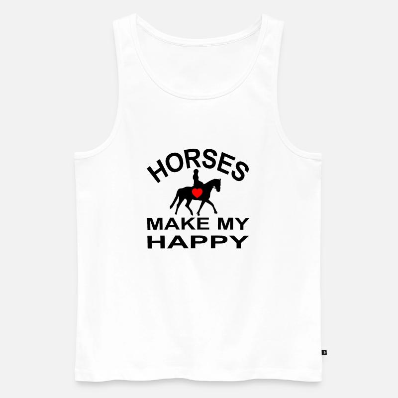 Pferd - Männer Premium Bio Tank Top - Weiß