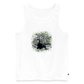 Cat - Men's Premium Organic Tank Top - white - Front - Michal (187cm)