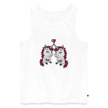 2 Amis Licorne Amour - Débardeur bio Premium Homme - blanc - Devant - Michal (187cm)