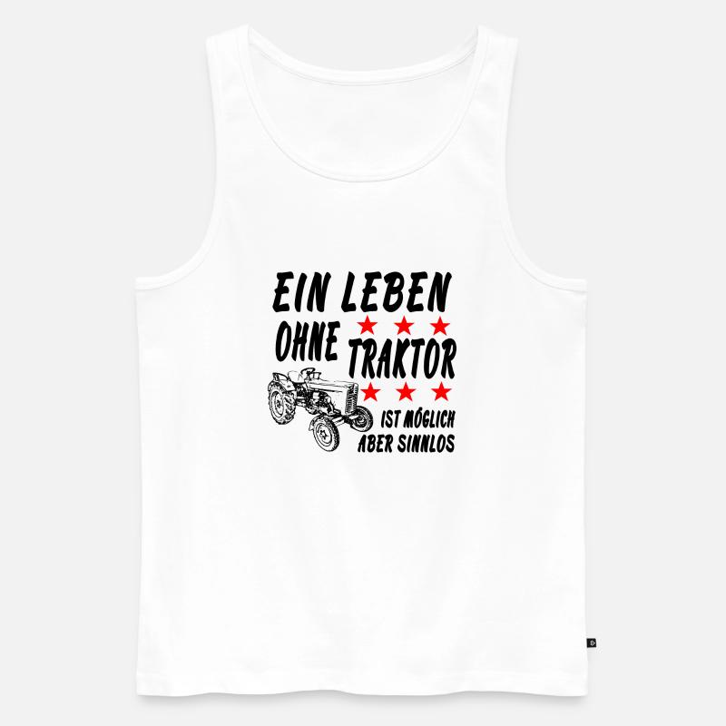Traktor - Männer Premium Bio Tank Top - Weiß