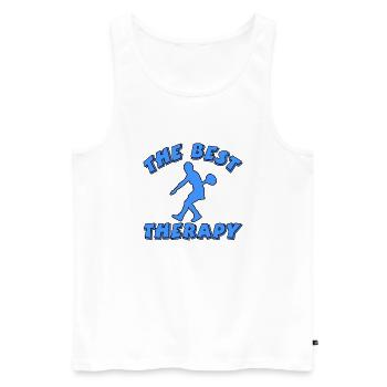 Tennis - Männer Premium Bio Tank Top - Weiß - Vorne - Michal (187cm)