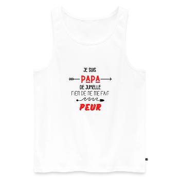 je suis papa de jumelle rien ne me fait peur - Débardeur bio Premium Homme - blanc - Devant - Michal (187cm)