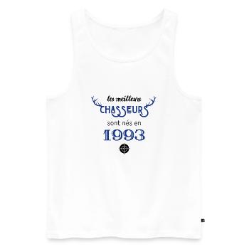 Anniversaire chasseur 1993 - Débardeur bio Premium Homme - blanc - Devant - Michal (187cm)