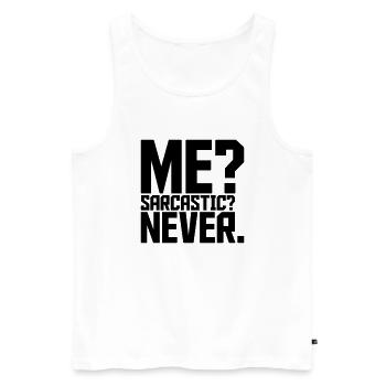 me sarcastic never Zitat - Männer Premium Bio Tank Top - Weiß - Vorne - AI Model Male 178 light (178cm)
