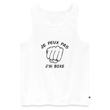 Je peux pas j'ai boxe - Débardeur bio Premium Homme - blanc - Devant - Michal (187cm)