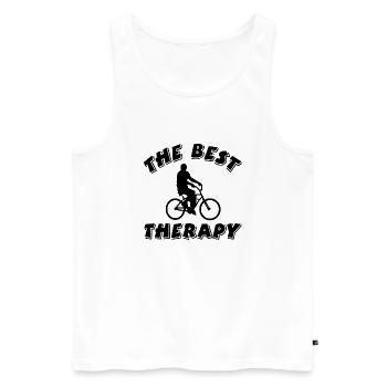 Bicycle - Men's Premium Organic Tank Top - white - Front - AI Model Male 178 light (178cm)