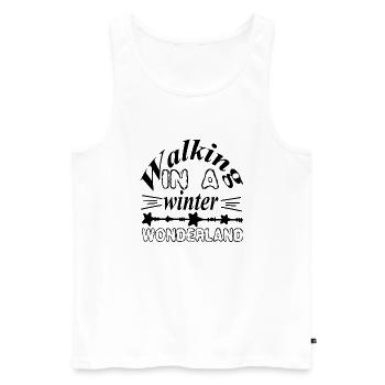 Walking in the Winter Wonderland - Men's Premium Organic Tank Top - white - Front - Michal (187cm)