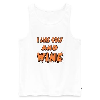 Golf - Männer Premium Bio Tank Top - Weiß - Vorne - Michal (187cm)