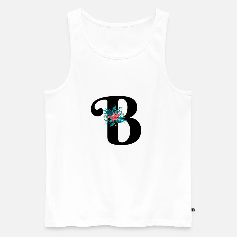 Buchstabe B geblüht - Männer Premium Bio Tank Top - Weiß