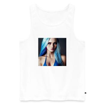 Frau der Fantasie - Männer Premium Bio Tank Top - Weiß - Vorne - AI Model Male 178 light (178cm)