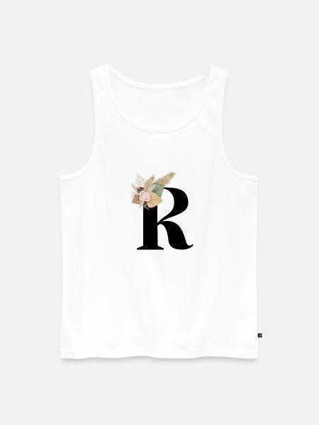 letter R flowers - Men's Premium Organic Tank Top - white