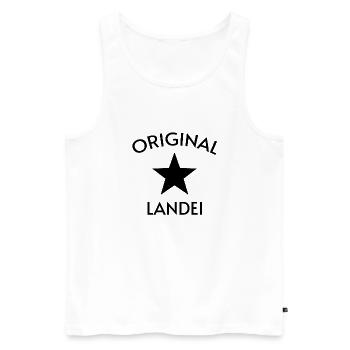 Original Landei - vom Lande - Dorfkind - Männer Premium Bio Tank Top - Weiß - Vorne - Michal (187cm)