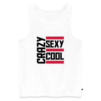 crazy sexy cool Design - Männer Premium Bio Tank Top - Weiß - Vorne - AI Model Male 178 light (178cm)