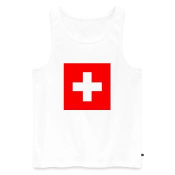 Flag of Switzerland - Männer Premium Bio Tank Top - Weiß - Vorne - Michal (187cm)