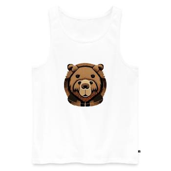 Doppelbär - Männer Premium Bio Tank Top - Weiß - Vorne - AI Model Male 178 light (178cm)