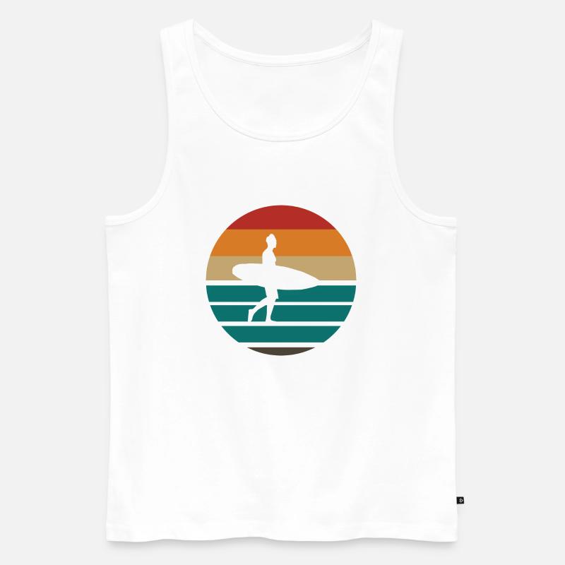 Surfing Surfboard Surfer Geschenksidee - Männer Premium Bio Tank Top - Weiß