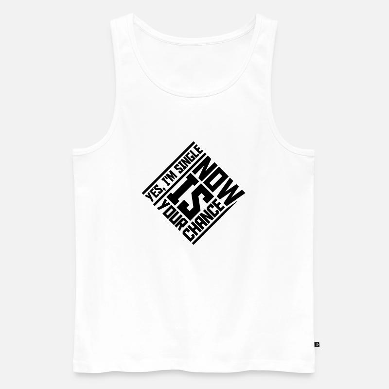 single now your chance - Männer Premium Bio Tank Top - Weiß