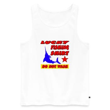 Angling - Men's Premium Organic Tank Top - white - Front - Michal (187cm)