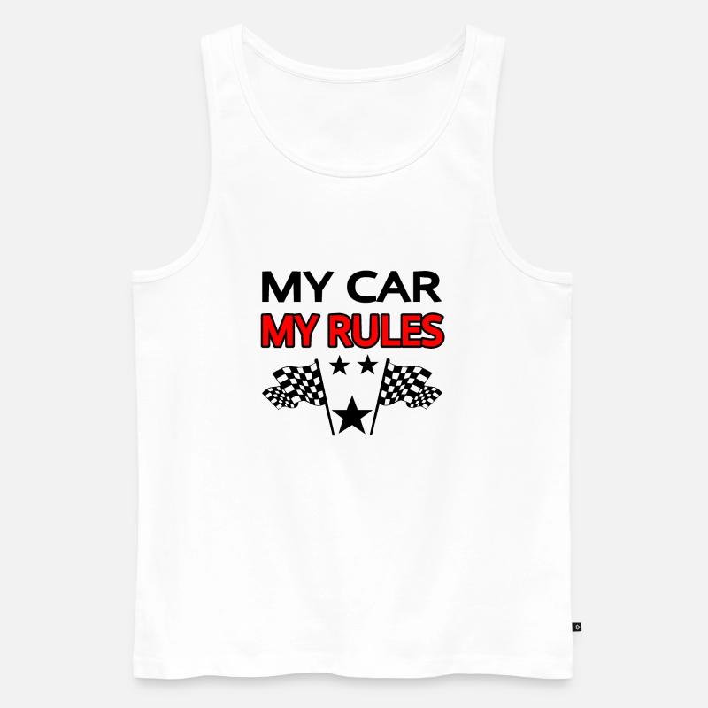 Auto - Männer Premium Bio Tank Top - Weiß