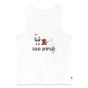 Tierschützer rette Tiere Panda hase bär - Männer Premium Bio Tank Top - Weiß - Vorne - Michal (187cm)