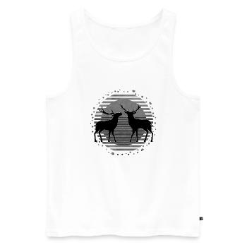 Deer - Men's Premium Organic Tank Top - white - Front - Michal (187cm)