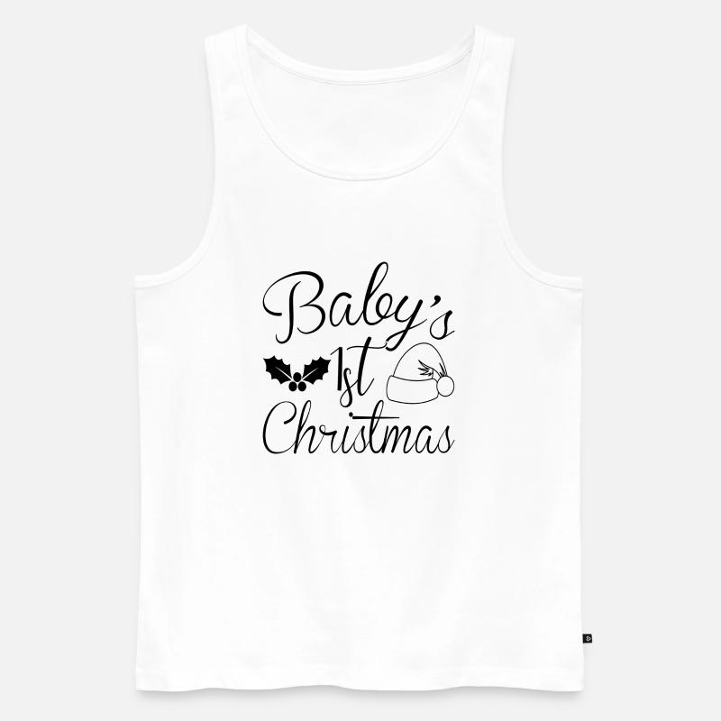 Baby´s 1st Christmas - Männer Premium Bio Tank Top - Weiß