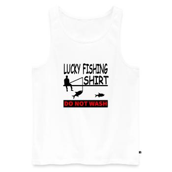 Angeln - Männer Premium Bio Tank Top - Weiß - Vorne - Michal (187cm)