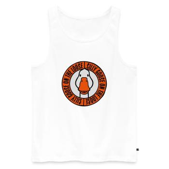 goose on the loose - Männer Premium Bio Tank Top - Weiß - Vorne - AI Model Male 178 light (178cm)