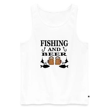 Angling - Men's Premium Organic Tank Top - white - Front - Michal (187cm)