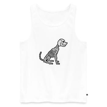 Conception de chien squelette d’Halloween - Débardeur bio Premium Homme - blanc - Devant - AI Model Male 178 light (178cm)