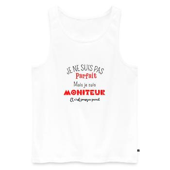 Pas parfait mais moniteur - Débardeur bio Premium Homme - blanc - Devant - Michal (187cm)