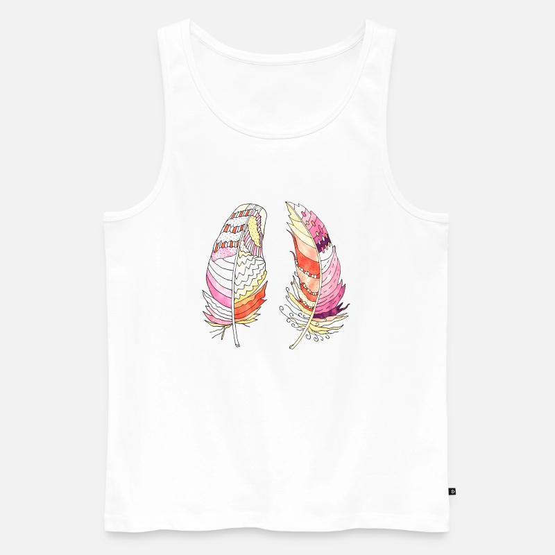 Feder - Männer Premium Bio Tank Top - Weiß