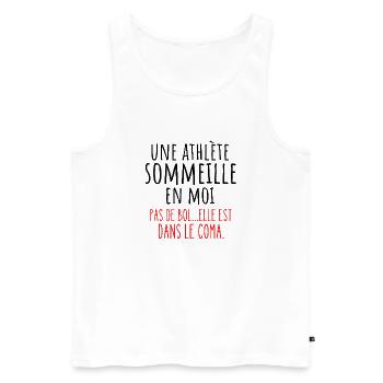 teeshirt marrant femme athlète cadeau noël - Débardeur bio Premium Homme - blanc - Devant - Michal (187cm)