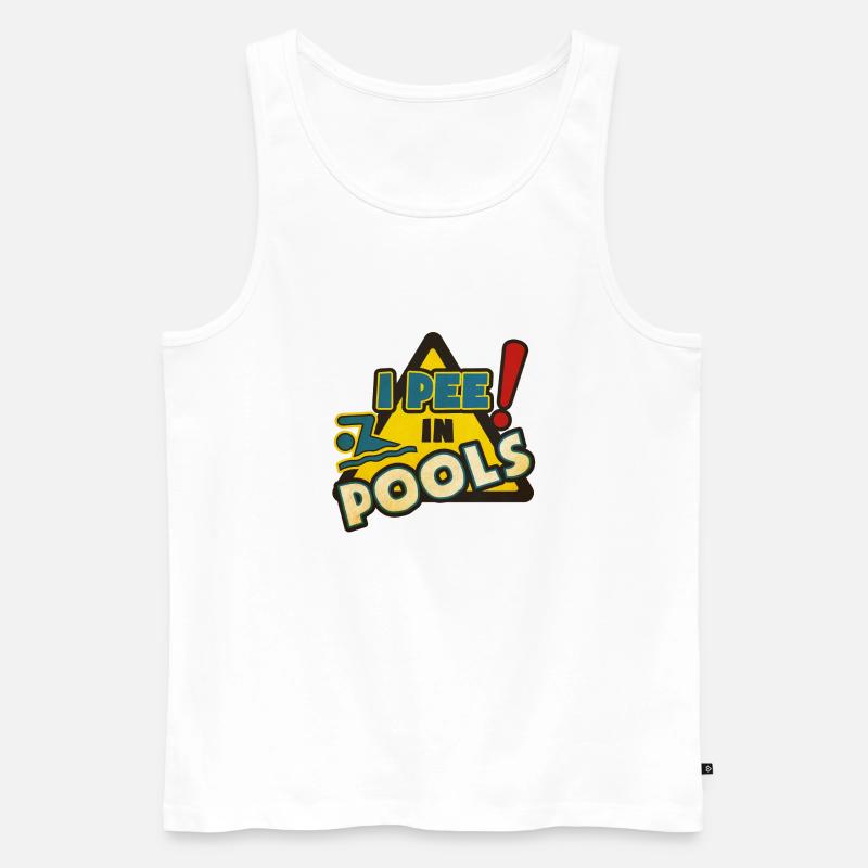 I Pee in Pools! - Männer Premium Bio Tank Top - Weiß