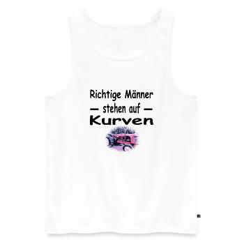 Traktor - Männer Premium Bio Tank Top - Weiß - Vorne - Michal (187cm)
