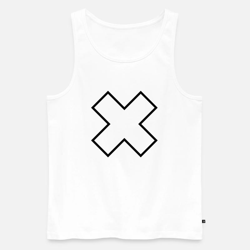 Cross Kreuz - Männer Premium Bio Tank Top - Weiß